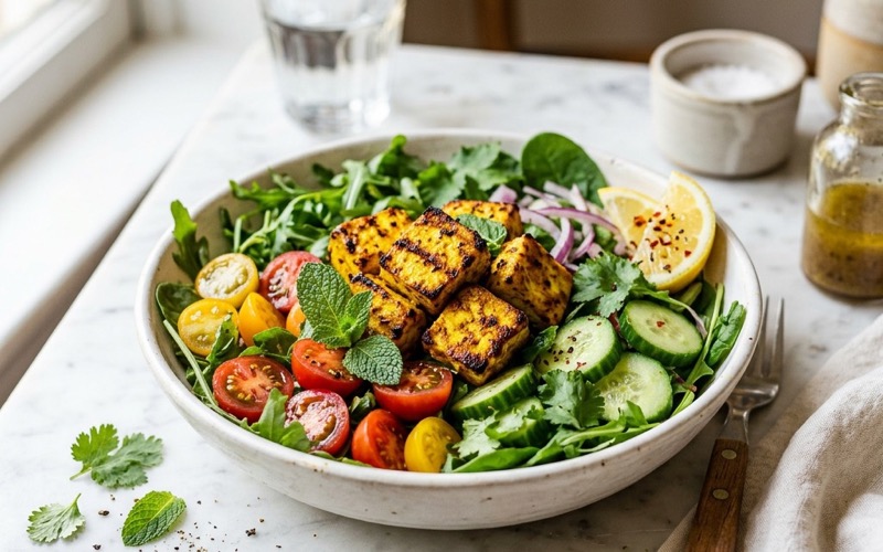 High-Protein Paneer Tikka Salad: Gym-Ready Indian Meal Under 400 Calories
